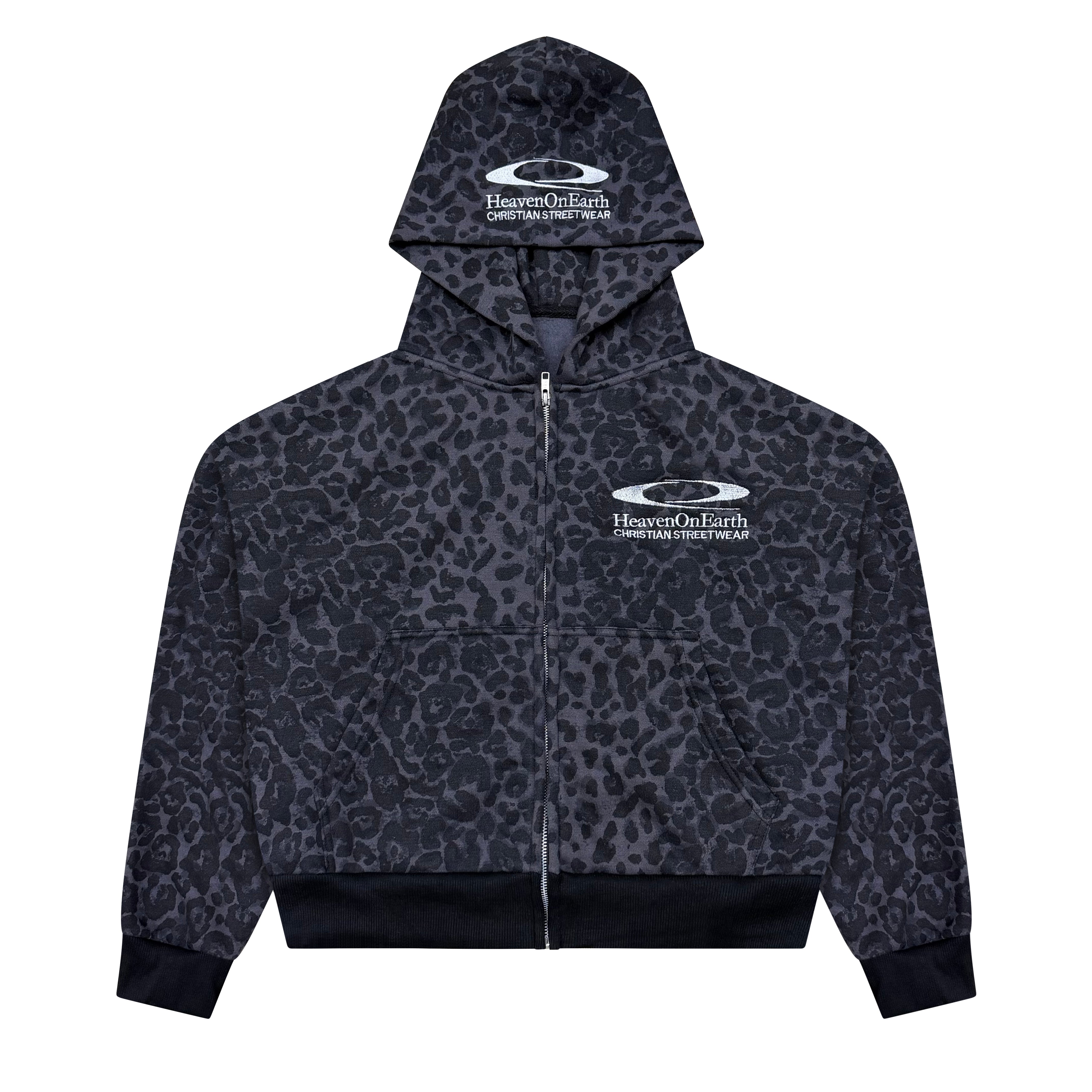 Black Leopard Zip