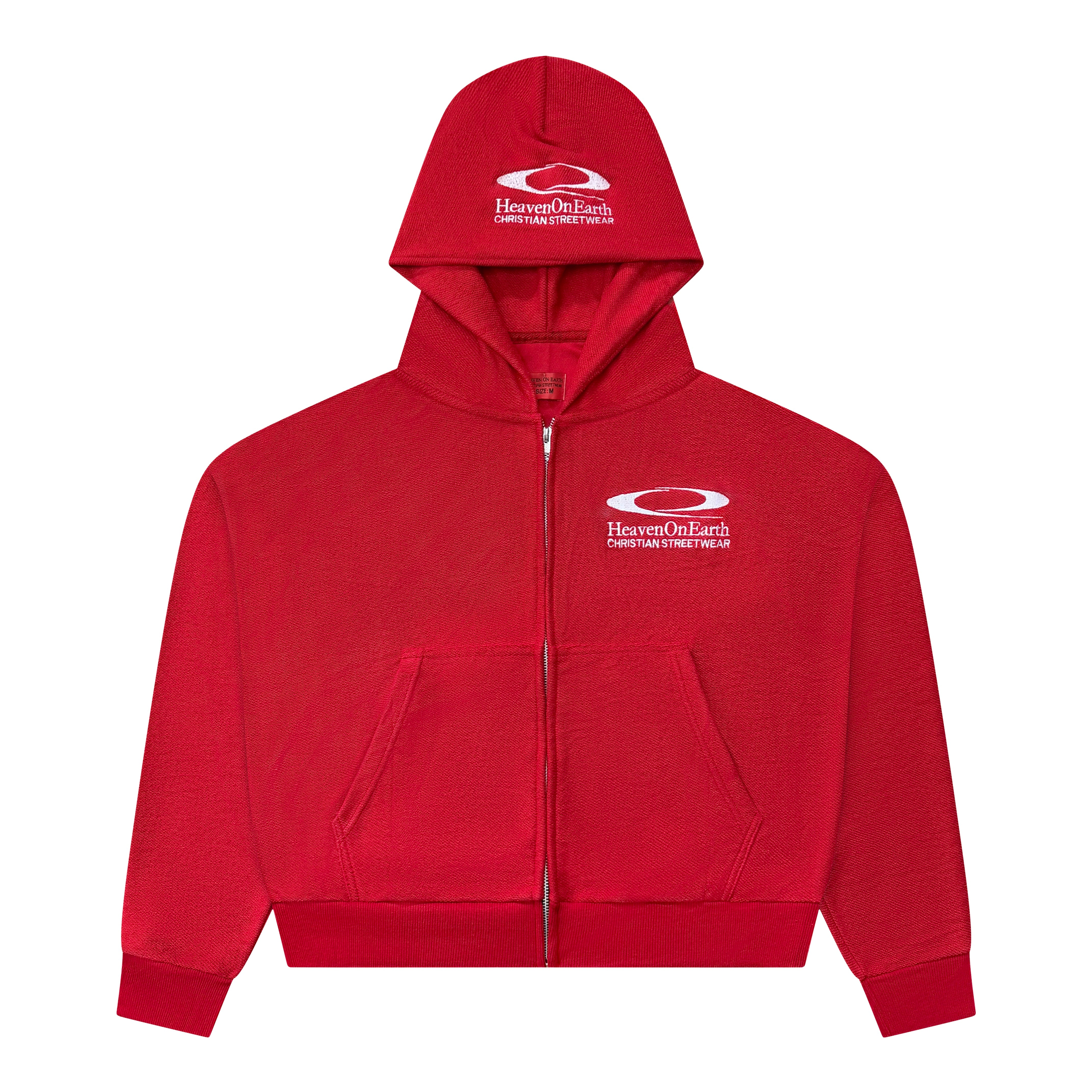 Red Reverse French Terry Zip